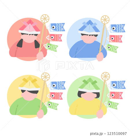 こどもの日　こいのぼり　アイコン　イラストセット 123510097