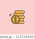 colored outline stack coins icon logo vector illustration design colored outline stack coins icon logo vector illustration design 123510230