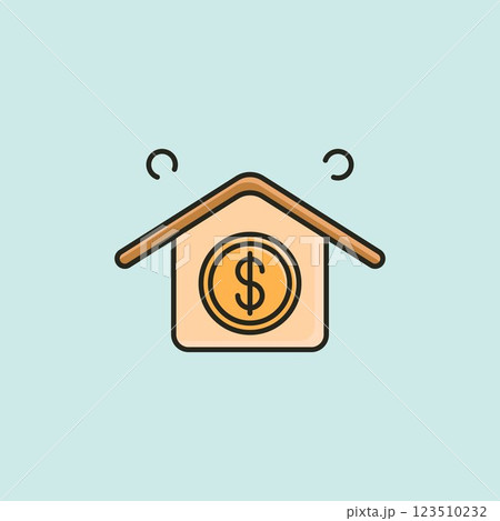 colored outline stack coins icon logo vector illustration design 123510232