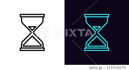 Outline hourglass icon, with editable stroke. Sandglass icon, running time. Sand clock, stopwatch, countdown and timer, business hours, waiting time, urgent task, deadline, work period. Vector icon Outline hourglass icon, with editable stroke. Sandglass icon, running time. Sand clock, stopwatch, countdown and timer, business hours, waiting time, urgent task, deadline, work period. Vector icon 123510270