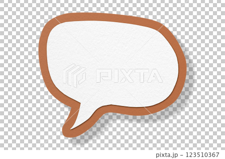 Brown paper speech bubbles separated on transparent background Brown paper speech bubbles separated on transparent background 123510367