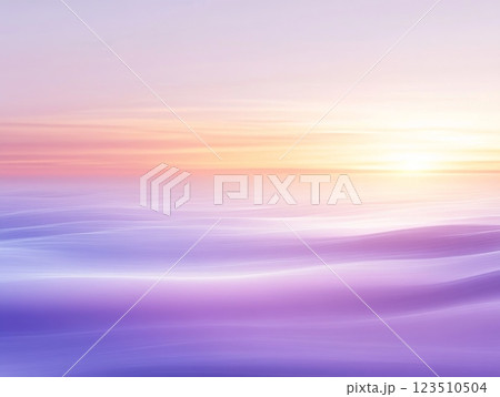 Dreamy pastel ocean with soft sunset glow 123510504