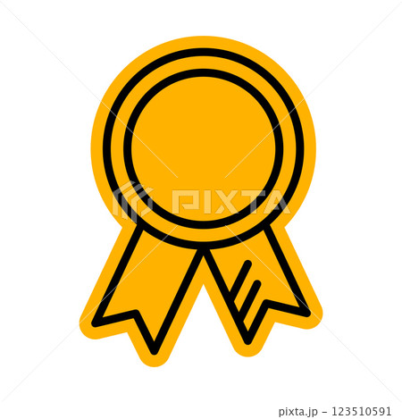 Medal emblem representing success and excellence. Medal emblem representing success and excellence. 123510591