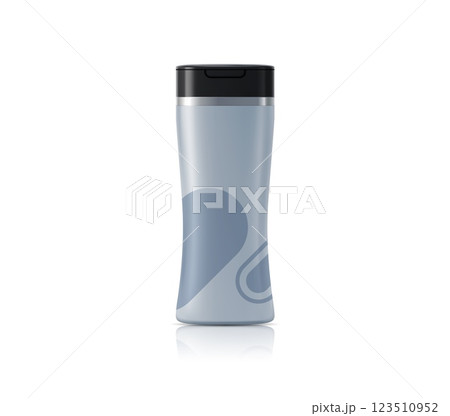 Bath shampoo cosmetics container realistic package template. Hair shampoo beauty cosmetics container 3d design template, bath lotion skincare product bottle vector product realistic mockup Bath shampoo cosmetics container realistic package template. Hair shampoo beauty cosmetics container 3d design template, bath lotion skincare product bottle vector product realistic mockup 123510952