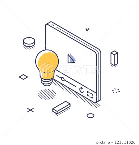 Explore innovative online education concepts with isometric icon design 123511020