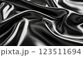 Smooth Black Glossy Fabric with Folds 123511694