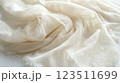 Soft Cream Gauze Fabric with Delicate Folds 123511699