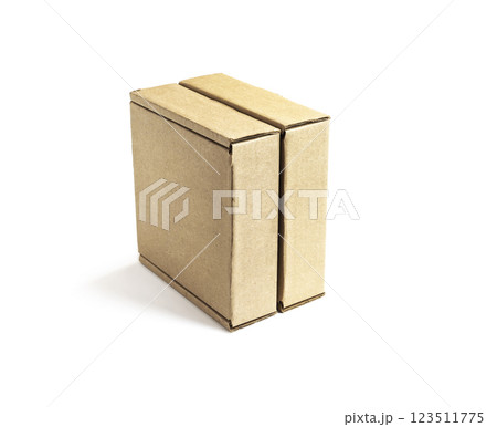 Two cardboard boxes on a white surface Two cardboard boxes on a white surface 123511775