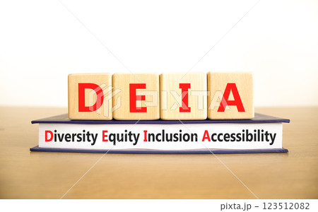 Diversity equity inclusion access symbol. Concept words DEIA diversity equity inclusion access on blocks. Beautiful white background. Business diversity equity inclusion access concept. Copy space. Diversity equity inclusion access symbol. Concept words DEIA diversity equity inclusion access on blocks. Beautiful white background. Business diversity equity inclusion access concept. Copy space. 123512082