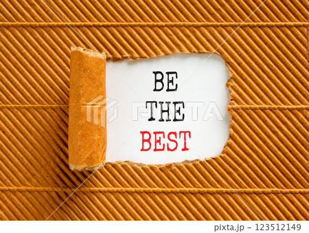 Motivational be the best symbol. Concept words Be the best on beautiful white paper. Beautiful brown table brown background. Business motivational be the best concept. Copy space. Motivational be the best symbol. Concept words Be the best on beautiful white paper. Beautiful brown table brown background. Business motivational be the best concept. Copy space. 123512149