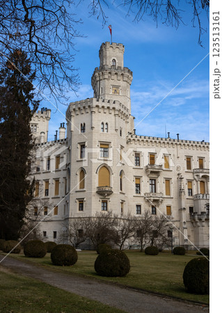 Historical castle in a park, Hluboka nad Vltavou, Czechia 123513161