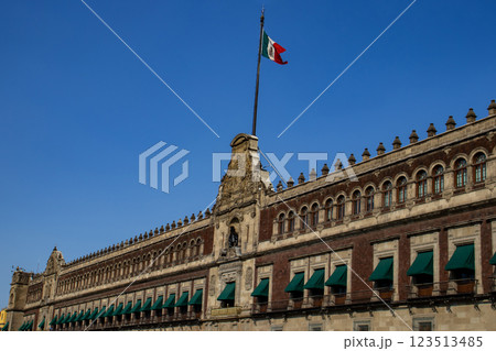 The National Palace of Mexico seat of the federal executive and the residence of the President located at the Constitution Square also called El Zocalo. The National Palace of Mexico seat of the federal executive and the residence of the President located at the Constitution Square also called El Zocalo. 123513485