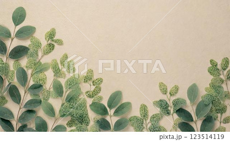 シンプルな葉の優しい模様 123514119