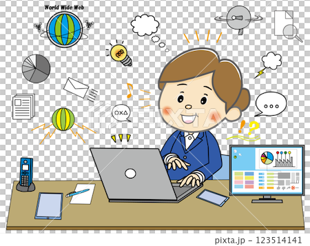 在 DX 和 ABW 工作環境中舒適工作的女性 123514141