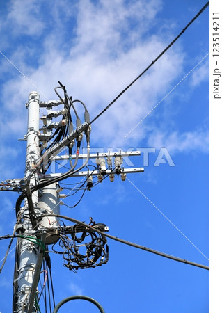 電線と電信柱 123514211