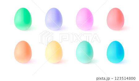 Easter Egg Pile Vector Elements 3d Isolated 123514800