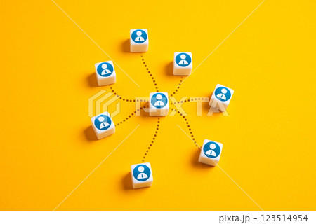 Managing employees and delegating tasks. Task distribution, employee motivation, and workflow optimization improve efficiency, teamwork, and business success. 123514954