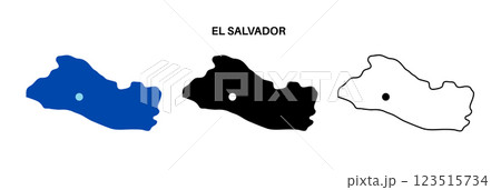 El Salvador country silhouette El Salvador country silhouette 123515734