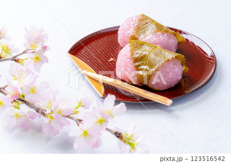 【春素材】桜餅・関西風桜餅・道明寺【食べ物素材】 【春素材】桜餅・関西風桜餅・道明寺【食べ物素材】 123516542