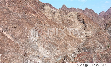 Rocky wilderness extends between mountains, rocky caves hidden within erosion-sculpted formations, erosion forming deep cracks, explorers walking rocky paths, mountains rising over barren terrain. Rocky wilderness extends between mountains, rocky caves hidden within erosion-sculpted formations, erosion forming deep cracks, explorers walking rocky paths, mountains rising over barren terrain. 123518146