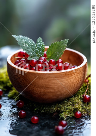 Healthy breakfast features fresh berries adorned with mint garnish. Breakfast celebrates eco simplicity and berries that bring eco-friendly vibrance to table, delivering nutrients ,wholesome enjoyment Healthy breakfast features fresh berries adorned with mint garnish. Breakfast celebrates eco simplicity and berries that bring eco-friendly vibrance to table, delivering nutrients ,wholesome enjoyment 123518299