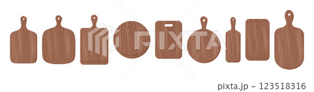 Cartoon Wooden Kitchen Cutting Boards Vector Set. Cutting Boards With Handles, Different Shapes. Wooden Chopping Boards, Kitchen Utensils. Cutting Board Tools, Wooden Cooking Boards Illustration Cartoon Wooden Kitchen Cutting Boards Vector Set. Cutting Boards With Handles, Different Shapes. Wooden Chopping Boards, Kitchen Utensils. Cutting Board Tools, Wooden Cooking Boards Illustration 123518316
