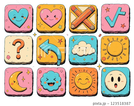 かわいい数字のキャラクターセット 123518387