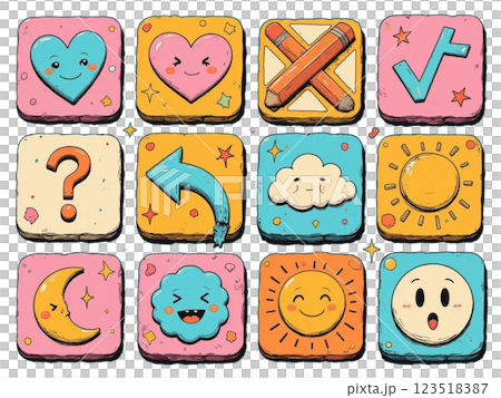 かわいい数字のキャラクターセット 123518387