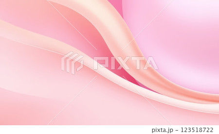 A soft pink wave pattern gracefully flows through the image, creating a serene and elegant backdrop ideal for feminine themes, branding, or modern design projects. 123518722