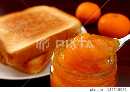 スプーンですくったみかんジャム 123519081