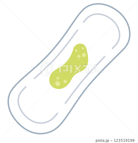 緑っぽい色のおりもの　女性の健康　おりものの色の種類　ナプキン 123519199