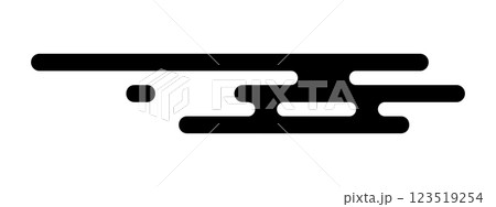 Cloud shape in oriental style. Traditional Asian ornament. Simple abstract wind or wave form isolated on white background. Vector graphic illustration Cloud shape in oriental style. Traditional Asian ornament. Simple abstract wind or wave form isolated on white background. Vector graphic illustration 123519254