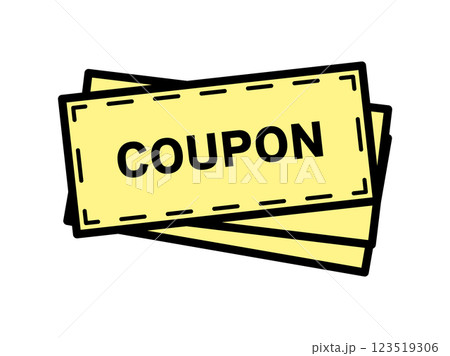 クーポン券の線ありイラスト 123519306