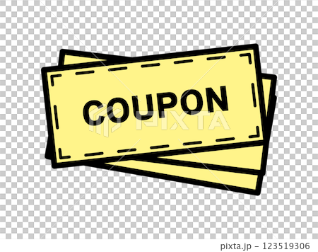 クーポン券の線ありイラスト 123519306