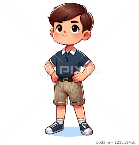 Cartoon of a confident boy 123519410