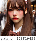 涙を流す日本人女子高生 123519488