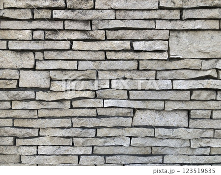 ランダムな四角い岩のレンガの外壁 123519635