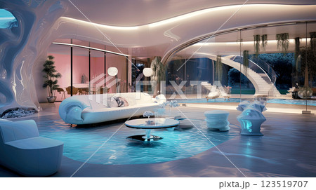 Modern Luxury Living Room with Stylish Interior Design 123519707