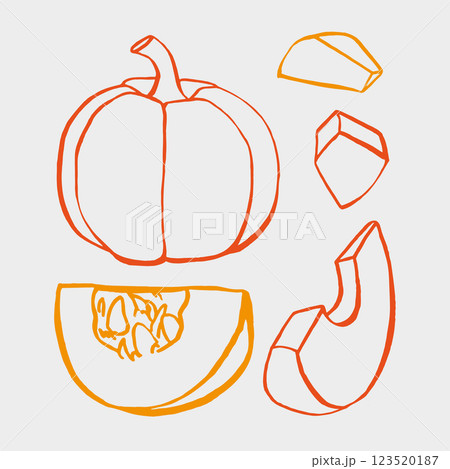 Hand drawn outline pumpkin EPS 123520187