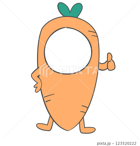Illustration of a carrot costume with a face cutout 123520222