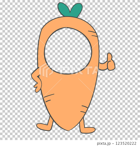 Illustration of a carrot costume with a face cutout 123520222