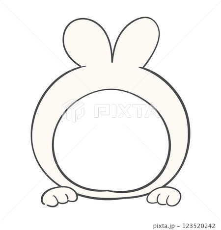 Illustration of white rabbit costume with a face cutout 123520242