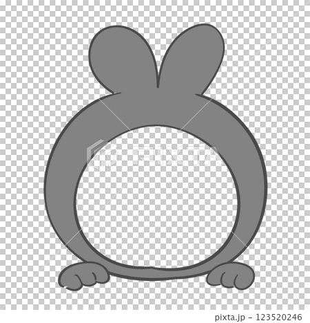 Illustration of black rabbit costume with a face cutout Illustration of black rabbit costume with a face cutout 123520246