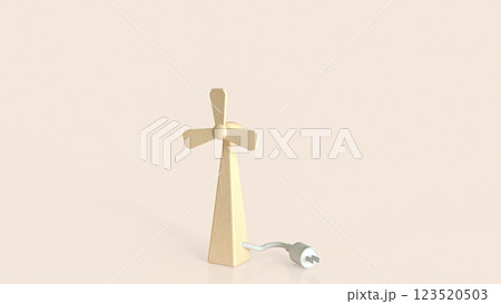 The Windmill for Eco or energy concept 3d Rendering. 123520503