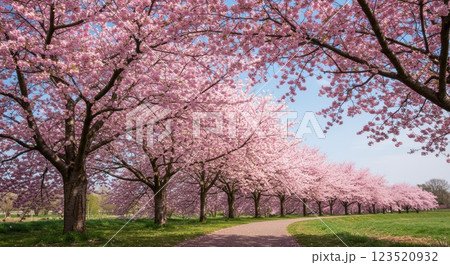 桜の花と公園のイラスト素材 [123520932] - PIXTA