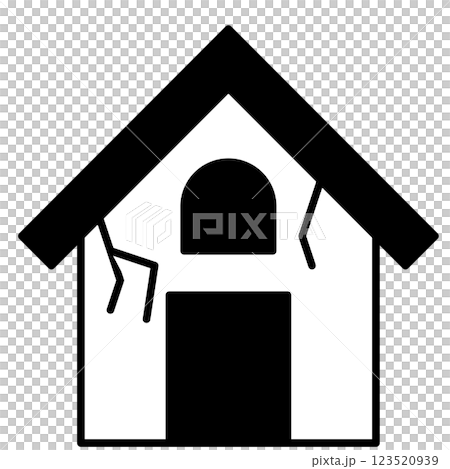 外壁がひび割れている家のイラスト 外壁がひび割れている家のイラスト 123520939