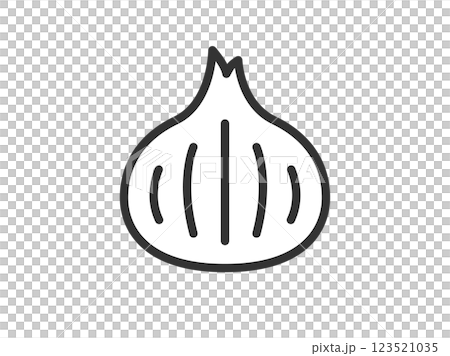 Illustration of onion icon (line drawing) 123521035
