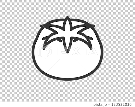 トマトのアイコン（線画）のイラスト 123521036