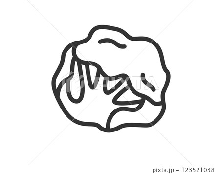レタスのアイコン（線画）のイラスト 123521038