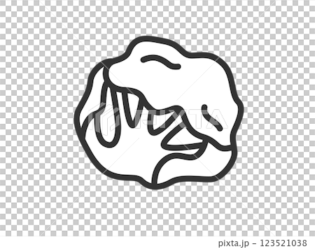 レタスのアイコン（線画）のイラスト 123521038